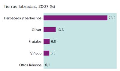 La mayor parte de las tierras labradas se dedican a culti...