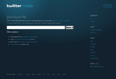 Blackbird Pie - Embeber Tweets en una página web o un blog