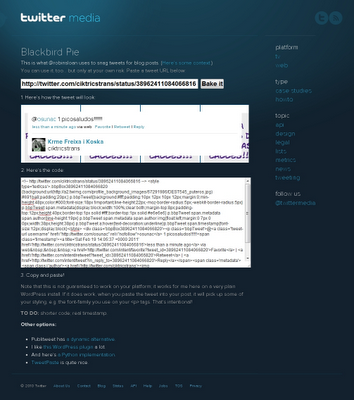 Blackbird Pie - Embeber Tweets en una página web o un blog