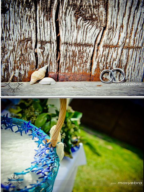 UNA BODA EN LA PLAYA AZUL Y BLANCA