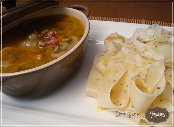 Pappardelle con Guiso de verduras