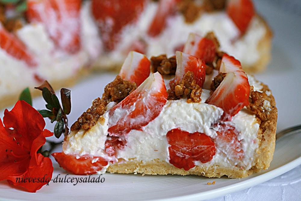TARTA DE FRESAS Y QUESO MASCARPONE