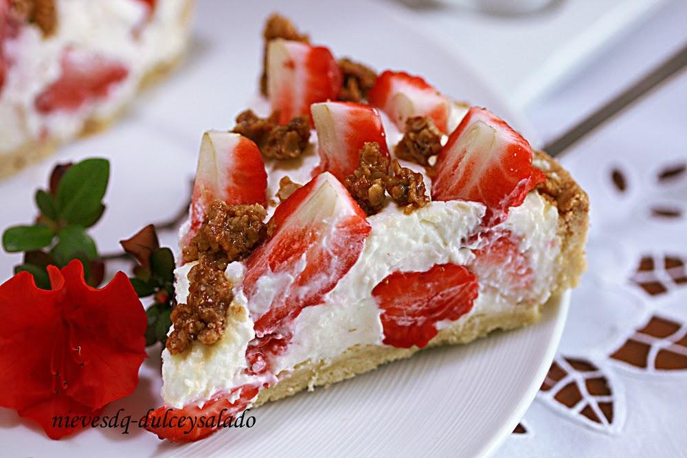 TARTA DE FRESAS Y QUESO MASCARPONE