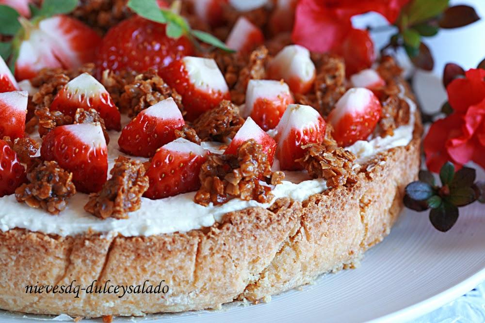 TARTA DE FRESAS Y QUESO MASCARPONE