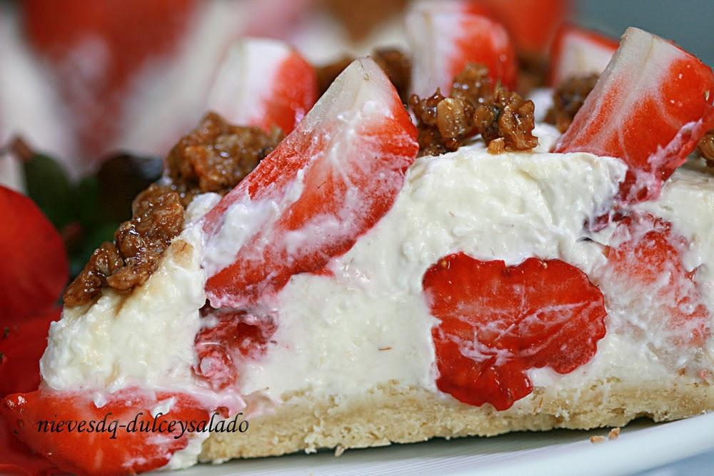 TARTA DE FRESAS Y QUESO MASCARPONE