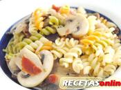 Pasta champiñones jamón (con vídeo)
