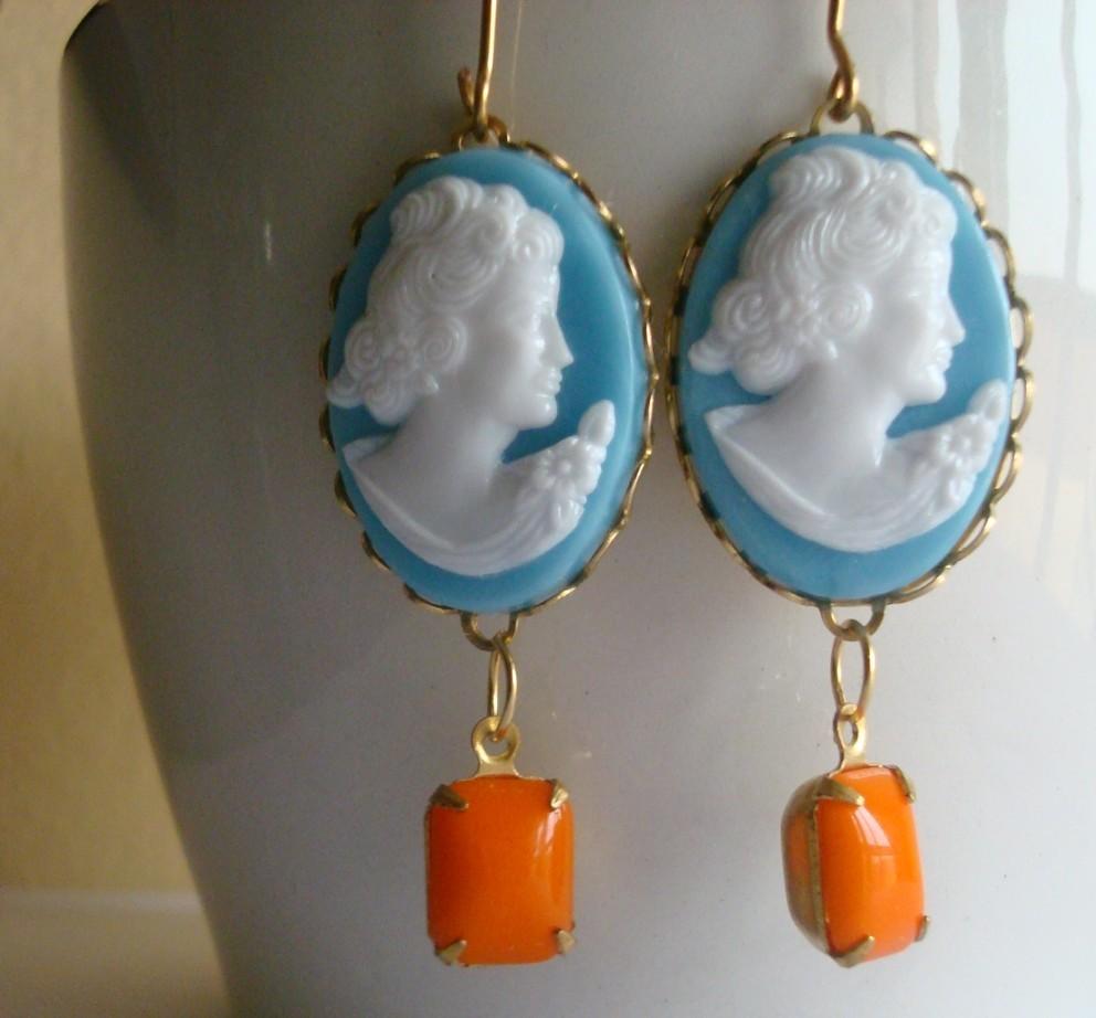 PENDIENTES CAMAFEOS CELESTE