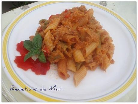 MACARRONES DE ATÚN CON PIMIENTO DE PIQUILLO