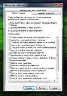 Cómo optimizar Windows 7 eliminando efectos visuales