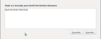 Dejar mensaje en Ubuntu