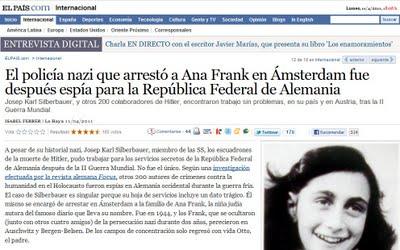 El policía que detuvo a Ana Frank fue después espia para la RFA