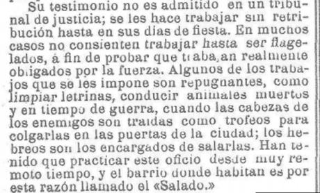 El brutal trato dado a los judíos en Marruecos en 1888.