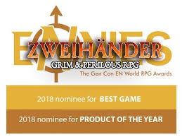 Ganadores de los ENnies 2018 y pleno dorado de Zweihänder RPG Ganadores de los ENnies 2018 y pleno dorado de Zweihänder RPG