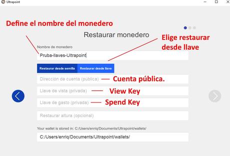 Llaves criptomoneda Ultrapoint