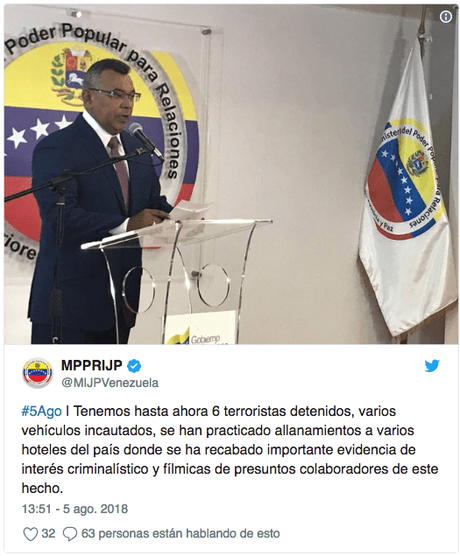 Detienen a 6 personas tras el aparente atentado contra Maduro