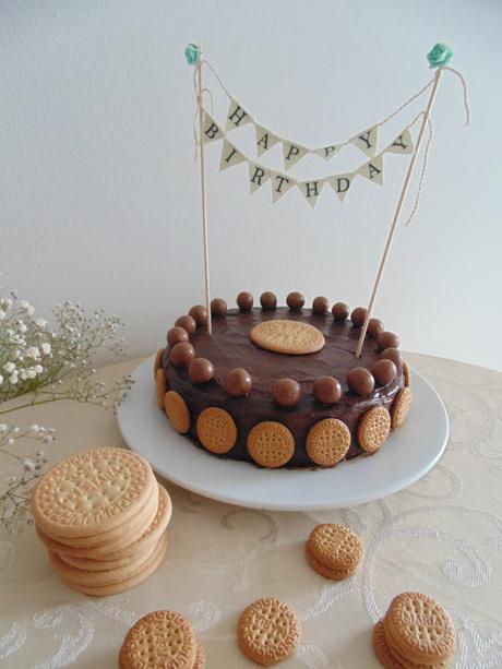 Tarta de galletas para cumpleaños