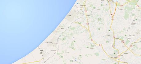 Mapa de Gaza.