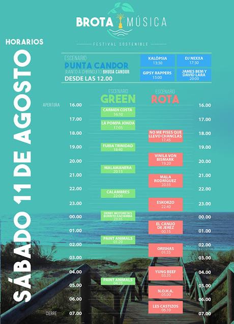 Horarios Festival Brota Música 2018