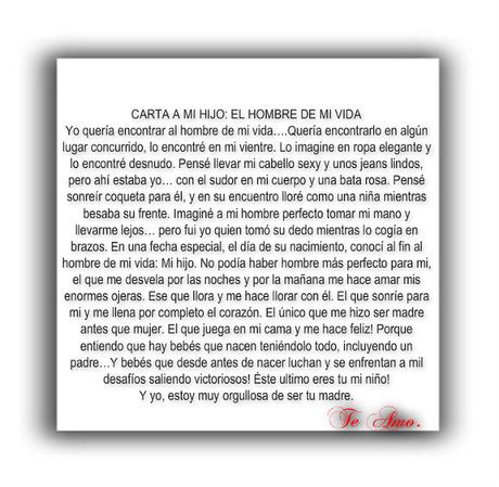 Carta a mi hijo: El hombre de mi vida. 