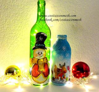  botellas-de-vidrio-recicladas-decoradas-navidad