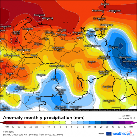 Modelos meteorológicos sugieren déficit de lluvias en Venezuela desde el último trimestre de 2018 tomando en cuenta posible consolidación de El Niño