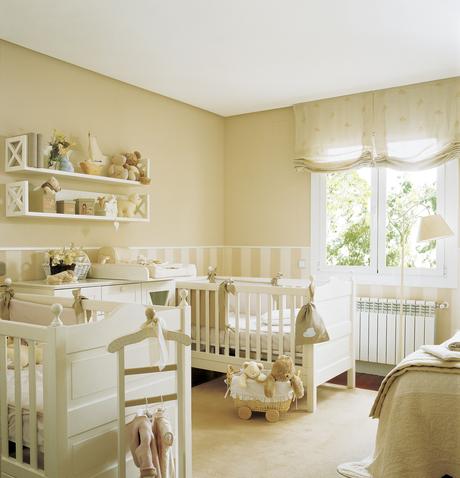 Habitaciones infantiles con buenas soluciones Habitación infantil con dos cunas