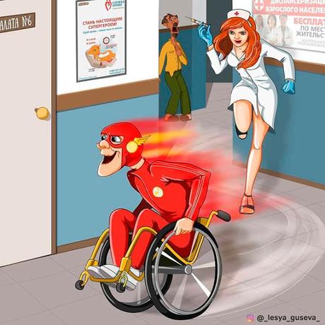 Pensioners | Ilustraciones de los SuperHeroes en  version ancianos