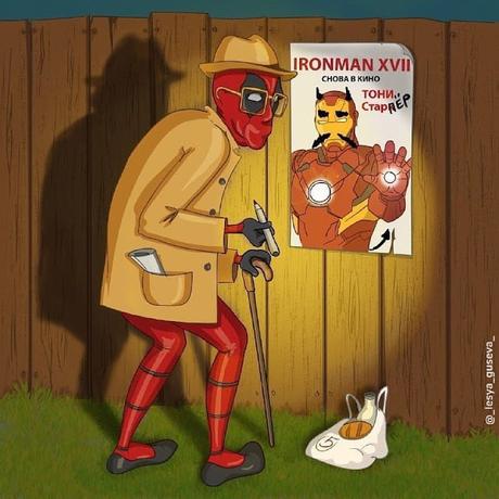 Pensioners | Ilustraciones de los SuperHeroes en  version ancianos