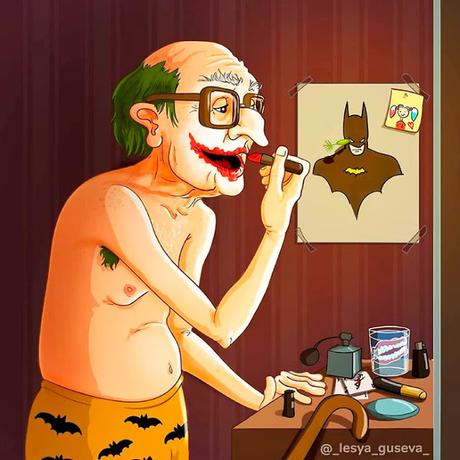Pensioners | Ilustraciones de los SuperHeroes en  version ancianos
