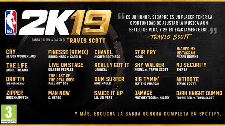 2K anuncia a Travis Scott como productor ejecutivo de la banda sonora de NBA® 2K19