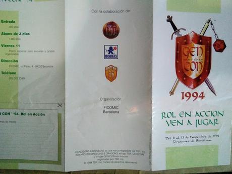 Triptico de la Gen Con española de 1994