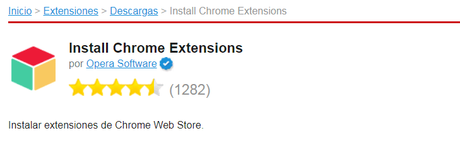 Install Chrome Extensions en Opera