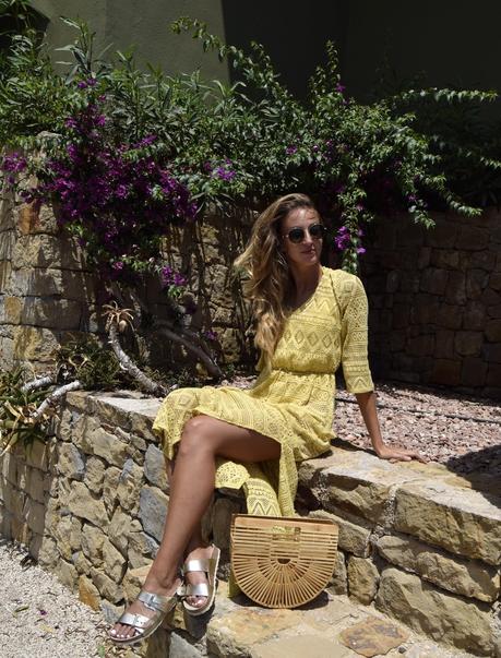 Yellow lace dress