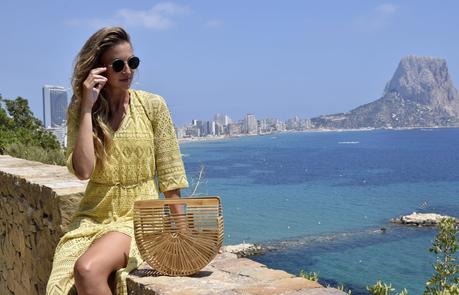 Yellow lace dress