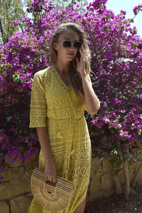 Yellow lace dress