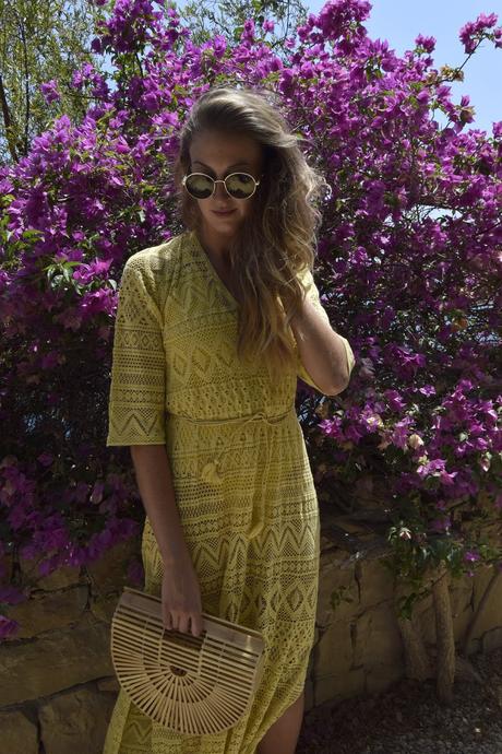 Yellow lace dress