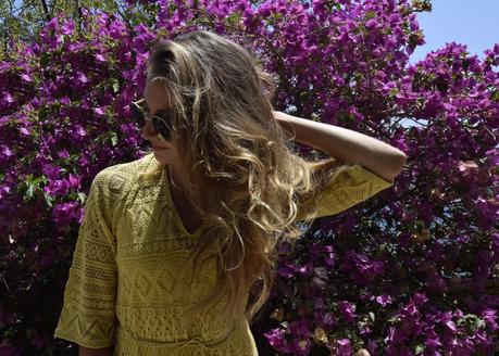 Yellow lace dress