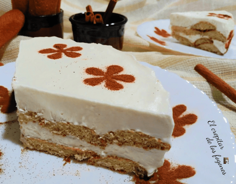 TARTA HELADA DE LECHE MERENGADA (con bizcochos de soletilla)