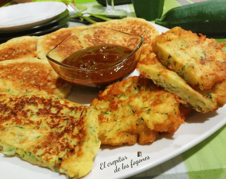 TORTITAS Y BUÑUELOS DE CALABACÍN CON SALSA DE MEMBRILLO