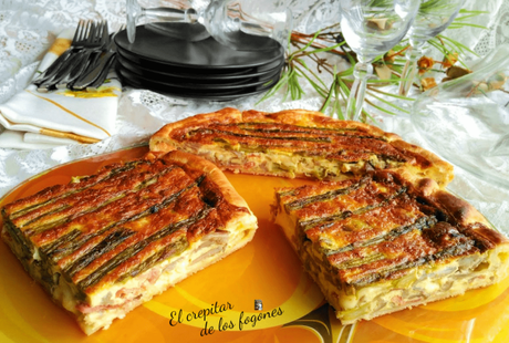 QUICHE DE ESPÁRRAGOS VERDES, SETAS Y QUESO GALLEGO QUICHE DE ESPÁRRAGOS VERDES, SETAS Y QUESO GALLEGO