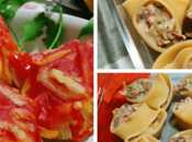 Caracolas gigantes rellenas setas jamón