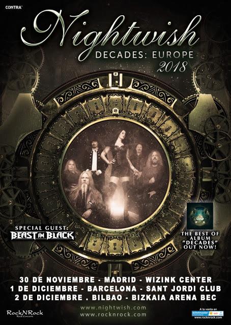 Conciertos de Nightwish en Madrid, Barcelona y Bilbao