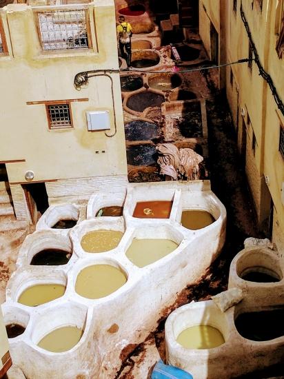 Curtiembre en Fez, Marruecos