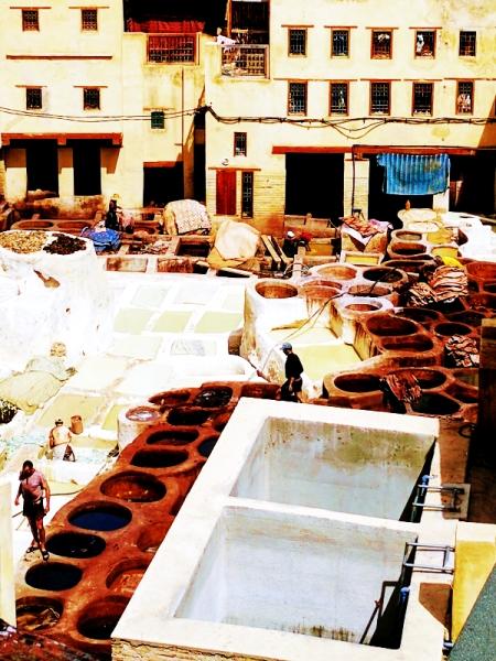 Curtiembre en Fez, Marruecos