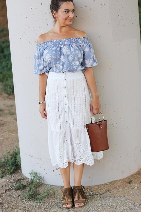 Falda Blanca Encaje Combinar