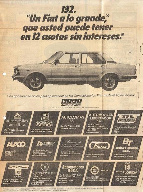 Fiat 132 importado en 1980