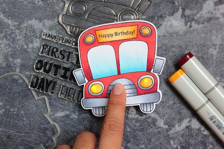 Bus shaped Birthday Card with Led Lights