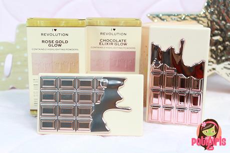 CHOCOLATE ELIXIR GLOW y ROSE GOLD GLOW de I ♥REVOLUTION