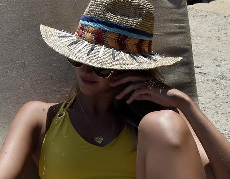 Yellow swimsuit in la Manzanera, Calpe Yellow swimsuit in la Manzanera, Calpe