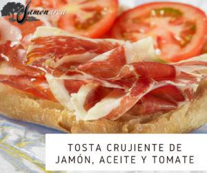 Tostada de jamón de cebo saludable